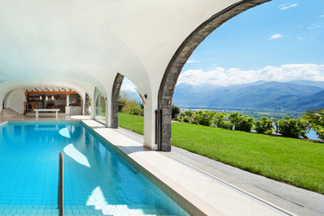 Wall Mural - Villa with  Indoor swimming pool. Covered pool