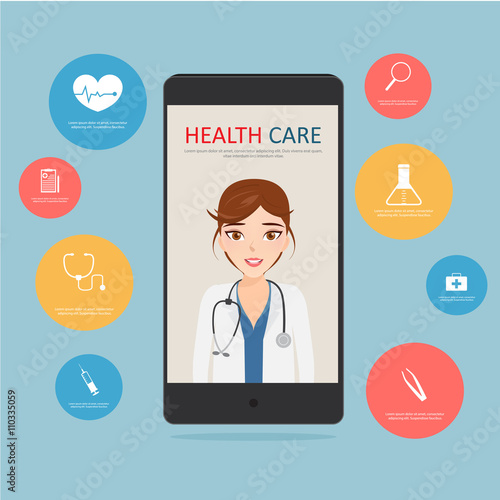 Vector Modern Flat Concept Web Banner Design On Mobile Phone With