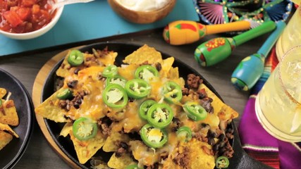 Sticker - Classic nachos with ground beef and fresh jalapeno chili peppers