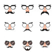 Fake Nose and Glasses Set with Mustache and Eyebrows