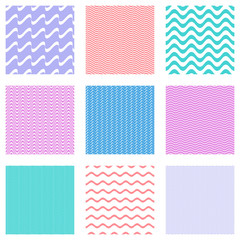 Wall Mural - Vector seamless wavy line patterns