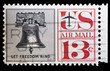 United States used postage stamp showing the Liberty Bell