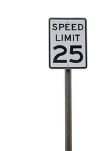 25 MPH SPEED LIMIT SIGH - ISOLATED
