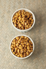 Canvas Print - overhead shot of roasted corn beans.