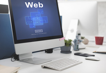 Wall Mural - web website www browser internet networking concept