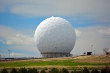 Giant White Radar Ball On A Sunny Day