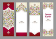 Vector set of  Eastern floral card.