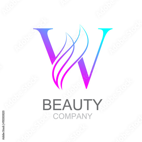 Abstract Letter W Logo Design Template With Beauty Industry And