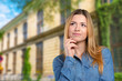 © fotofabrika - Portrait of the young thinking woman