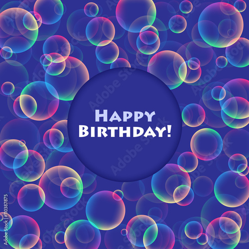 "HAPPY BIRTHDAY" Rainbow Bubbles Card Stock Vector Adobe Stock