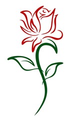 Sticker - Red garden rose.