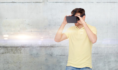Wall Mural - man in virtual reality headset or 3d glasses