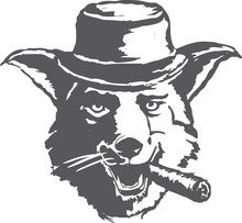 Sly Dog Smoking A Cigar