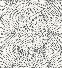 Abstract modern stylish hand drawn monochrome texture with structure of repeating circles - vector seamless pattern