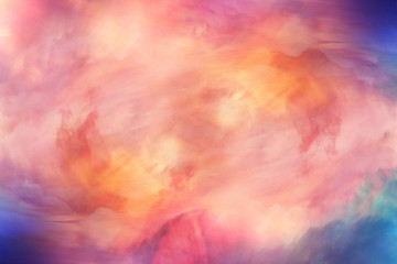 Wall Mural - abstract watercolor background sunset sky orange purple