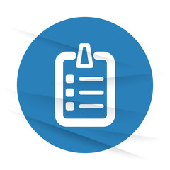 Wall Mural - White Checklist icon label on wrinkled paper