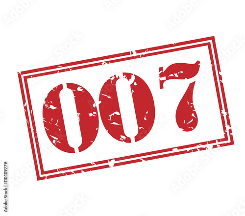 007 red stamp on white background Canvas Print