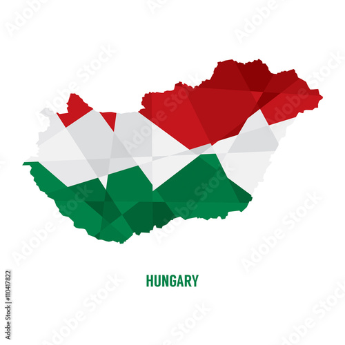 Fototapeta na szkło Mapa ilustracji wektorowych Węgier.