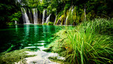 Fototapeta Las - view of beautiful waterfall in the forest
