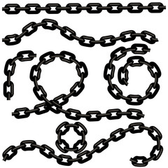metal chain set isolated