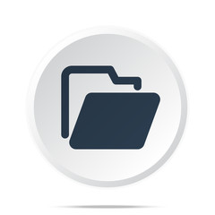 Wall Mural - Black Folder icon on white web button