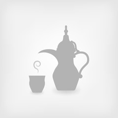 Arabic coffee white background