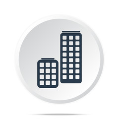 Wall Mural - Black Skyscrapers icon on white web button