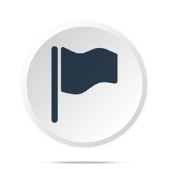 Wall Mural - Black Flag icon on white web button
