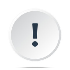Wall Mural - Black Exclamation Mark icon on white web button