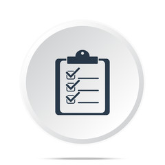 Wall Mural - Black Clipboard Checklist icon on white web button