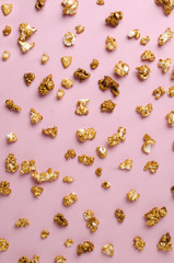 Popcorn on a pink background