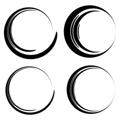 Poster - Set of sketchy, scribble circles.