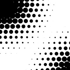 Poster - Circle halftone element, monochrome abstract graphic for DTP, pr