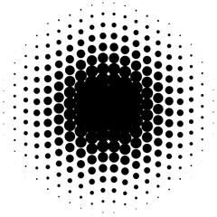 Leinwandbilder - Circle halftone element, monochrome abstract graphic for DTP, pr