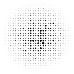 Leinwandbilder - Circle halftone element, monochrome abstract graphic for DTP, pr