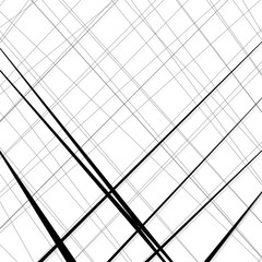 Aufkleber - Abstract, irregular lines pattern, background. Monochrome geomet