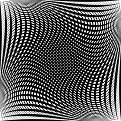 Fototapete - Abstract grid, mesh pattern with distortion effect.