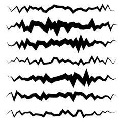 Poster - Abstract irregular line set. Different wavy, zigzag dividers, li