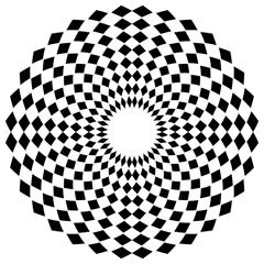 Poster - Abstract geometric circle element with square pattern. Radiating