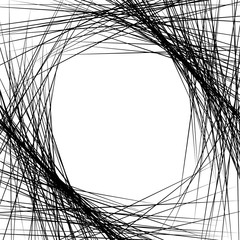 Fototapete - Dense intersecting lines. Abstract geometric, edgy graphic. Mono