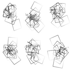 Poster - Random, scattered angular elements, shapes