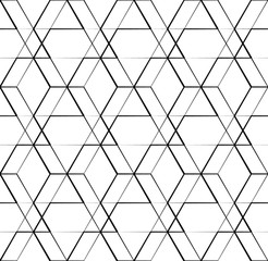 Fototapete - Grid, mesh geometric seamlessly repeatable pattern, monochrome b