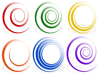 Poster - Spiral shapes. Set of volute, snail decorative elements.