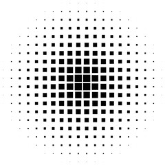 Poster - Halftone graphics with squares, monochromatic abstract element