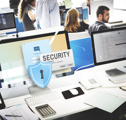 Wall Mural - security system access password data network surveillance concep