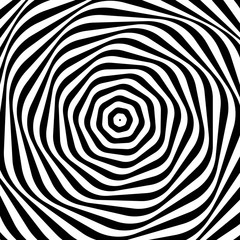 Fototapete - Swirling, spiraling monochrome geometric element. Abstract graph