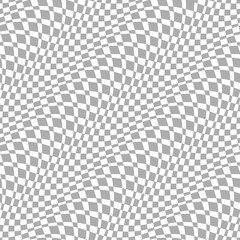 Wall Mural - checkered seamless pattern 3d. gray and white square wave combination. chess board squares distortio