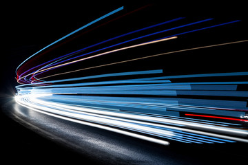 light trails in tunnel