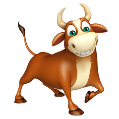 Wall Mural - cute Bull funny cartoon character