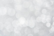 Abstract Silver White Bokeh Lights Background